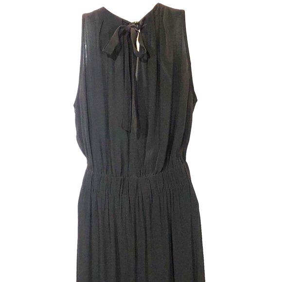 Kate Spade New York Black Pleated Midi Dress Sz 6 | Bow Back | Classic Cocktail - Picture 7 of 13